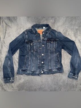 Levi’s Jean Jacket Youth Sz Large Blue Trucker American Classic Denim
